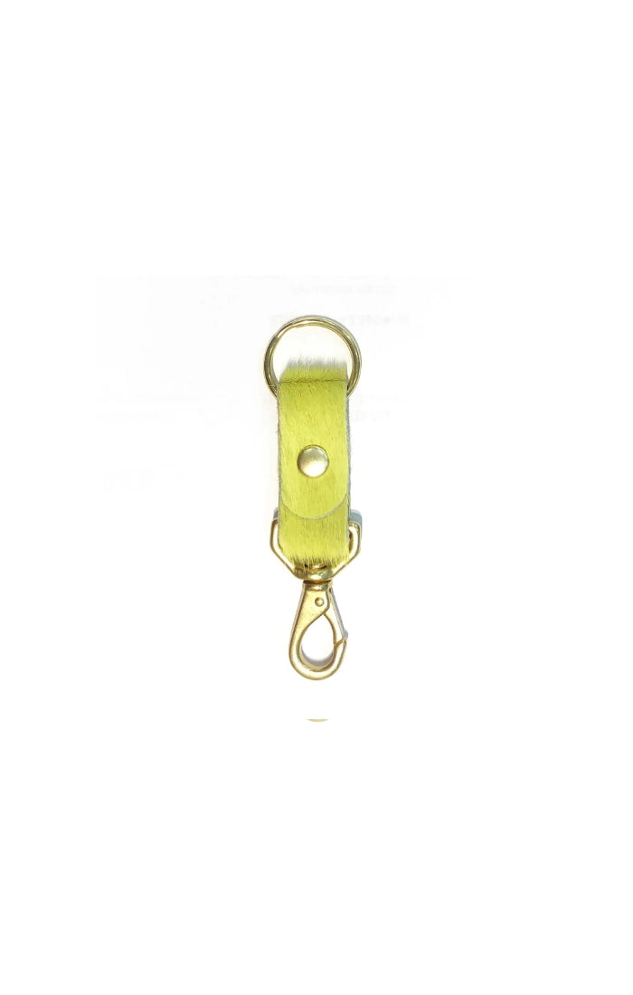 Chartreuse Cowhide Keychain