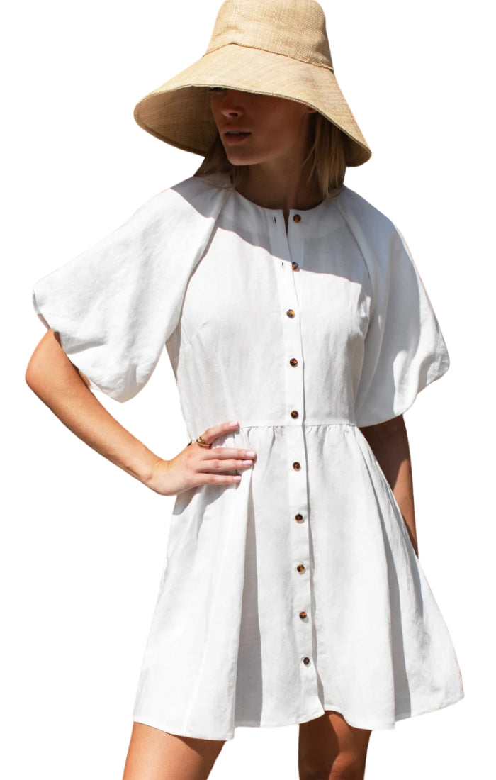 Bastille Short Dress in Star White