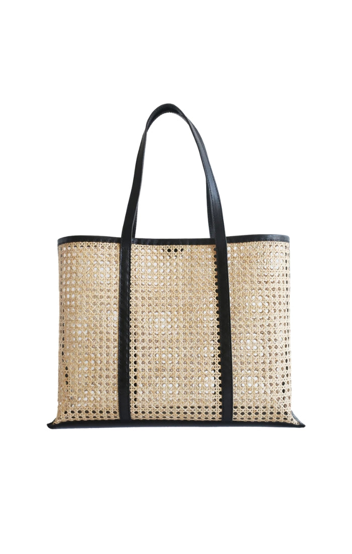 Margot Bag in Large Black Rattan