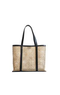 Margot Bag in Medium Black Rattan