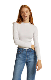 Lauryn Mock Neck Long Sleeve in White