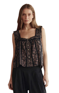 The Victorian Pleat Tank in Token Floral