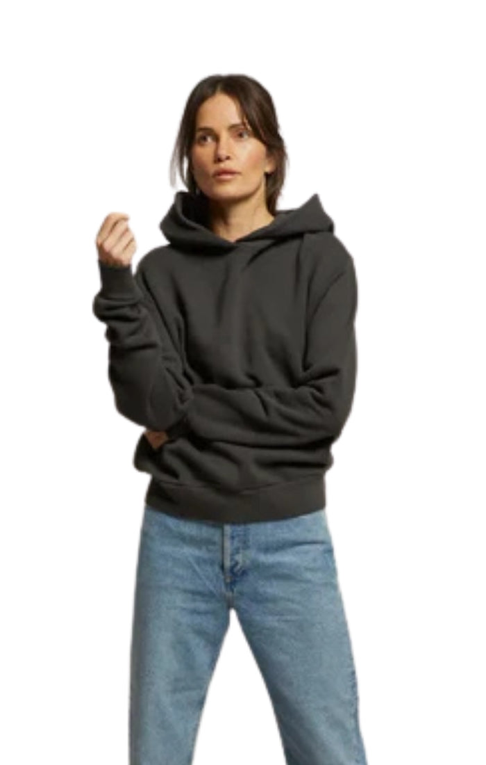 Heart Fleece Hoodie in Vintage Black