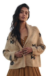 The Swimming Fish Lodge Cardigan in Natural