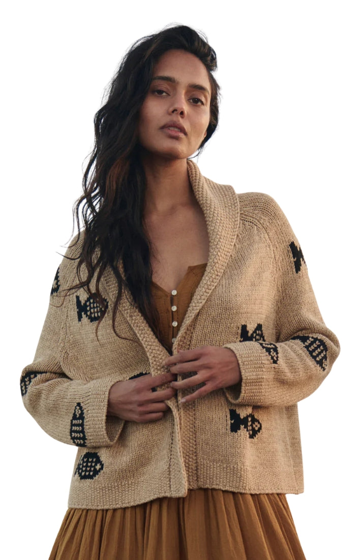 The Swimming Fish Lodge Cardigan in Natural