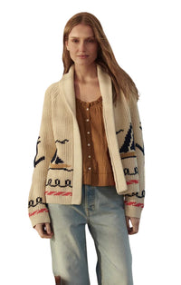 The Sailboat Lodge Cardigan in Cream