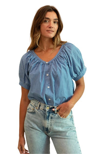 Naomi Top in Harbor Stripe