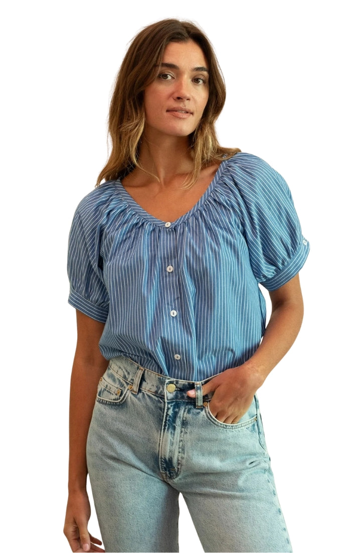 Naomi Top in Harbor Stripe