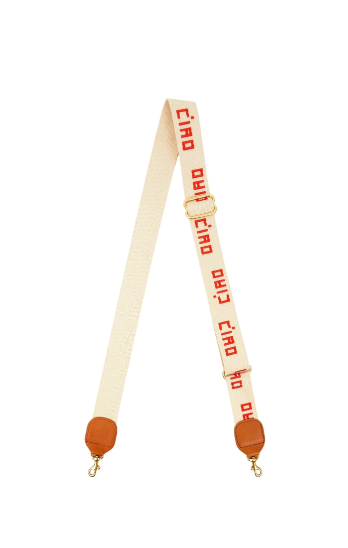 Adjustable Crossbody Strap in Natural/Poppy Ciao