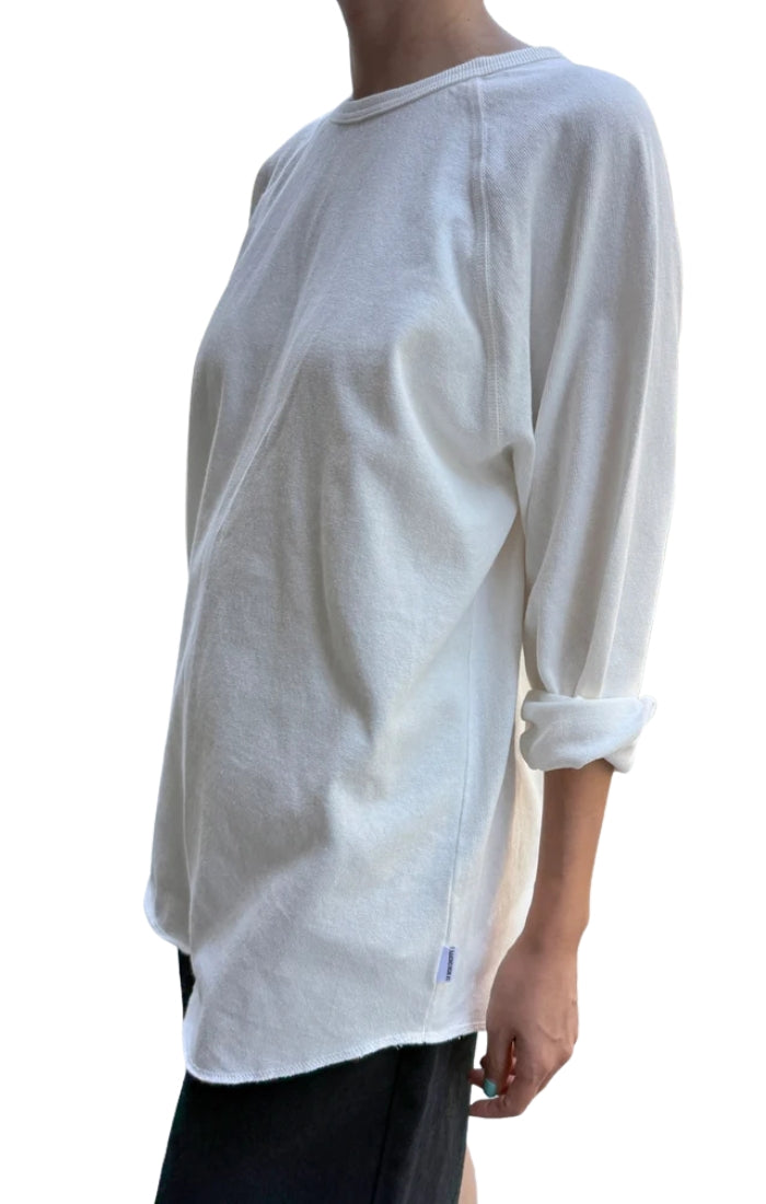 Heavy Cotton Raglan Tee in White