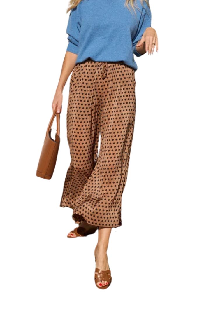 Lauren Pant in Grande Polka Dot Tan