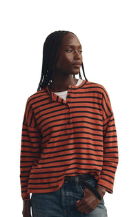 The Shrunken Henley in Naval Stripe