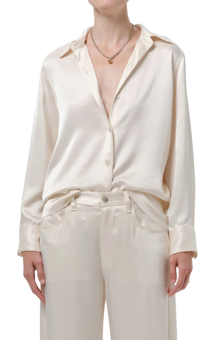 Tullah Satin Shirt in Cream