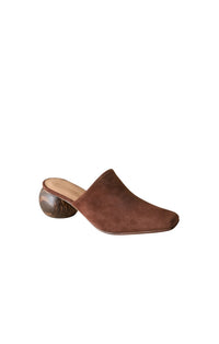Mina Mule in Chocolate Suede