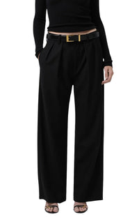 Ines Italian Vintage Wool Trouser in Black