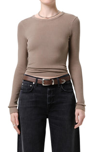 Bina Crewneck in Cocoa