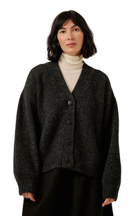 Oversized Alpaca Cardigan in Basalt