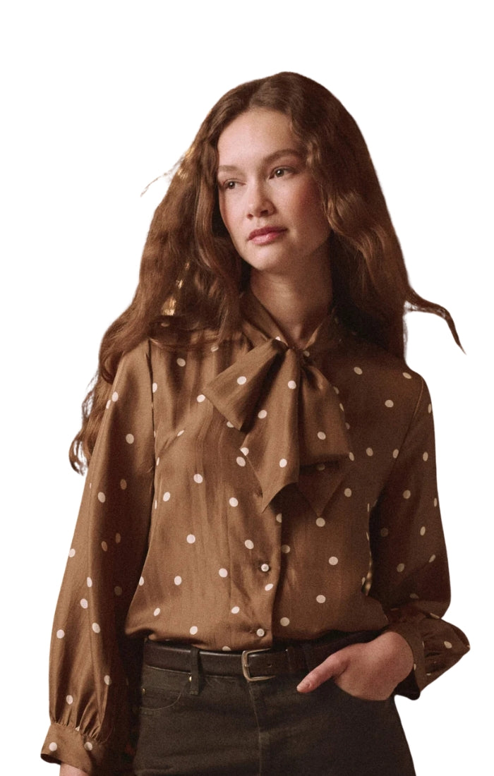 The Zenith Top in Copper Bubble Dot