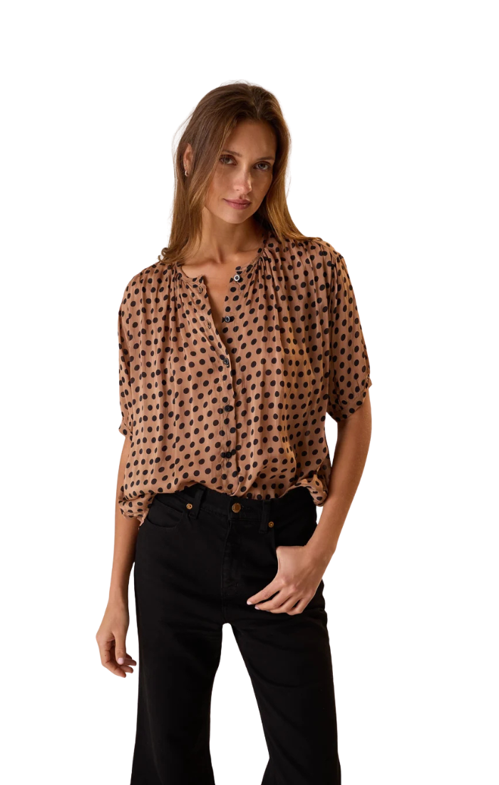 Violet Top in Grande Polka Dot Tan