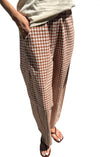 Gingham Arc Pants in Cinnamon