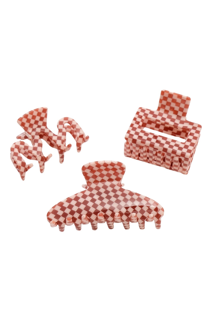 Checkered Assorted Hair Claw