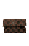 Carryall Clutch in Nappa & Suede Oversized Checker