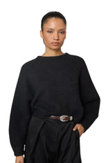 Balloon Sleeve Sweater in Black