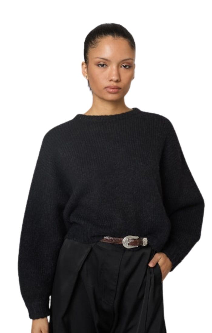 Balloon Sleeve Sweater in Black