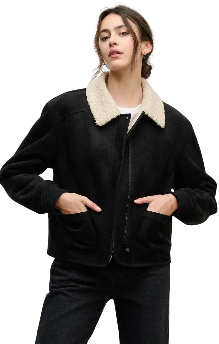 Juno Sherpa Jacket in Black