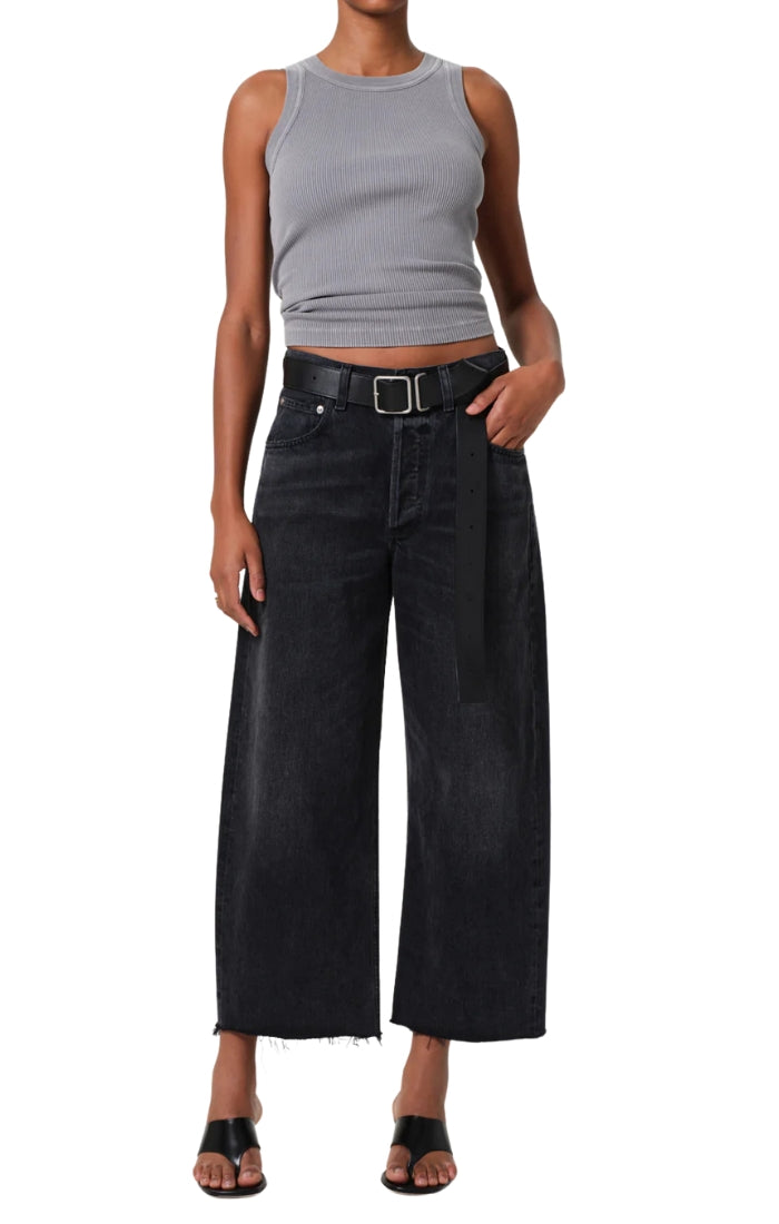 Ayla Raw Hem Crop in Bronson