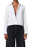Fino Boxy Cropped Tuxedo in White
