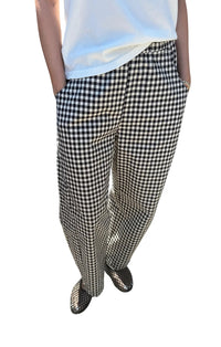 Gingham Arc Pants in Black