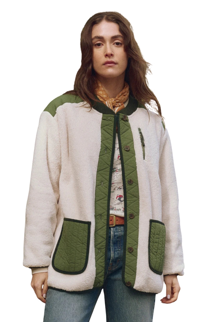 The Plush Tundra Jacket in Cream & Army