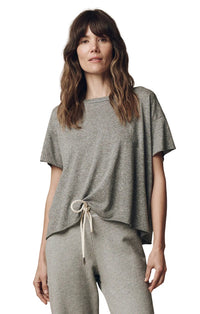 The Crop Tee in Heather Grey