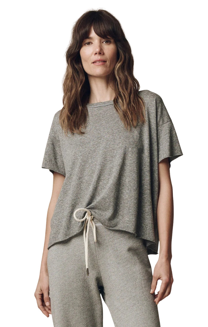 The Crop Tee in Heather Grey