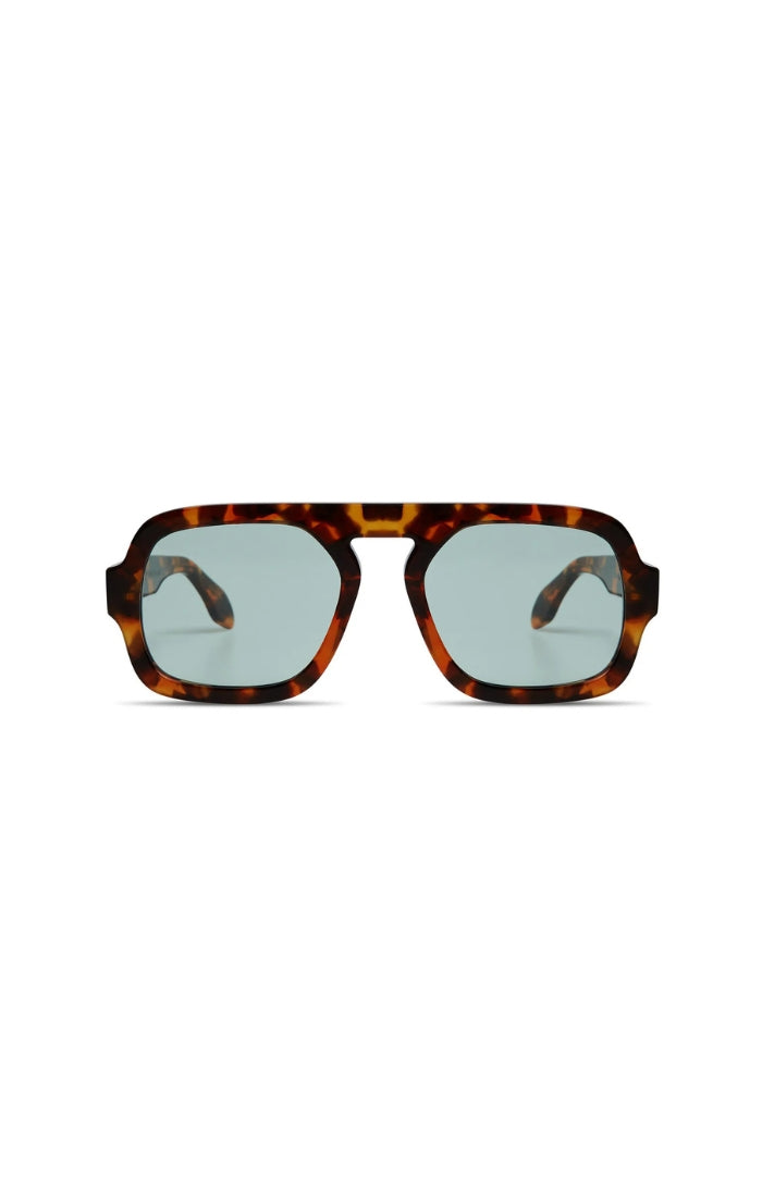 Jane in Brown Tortoise W Blue Lens