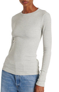 Delphi Slim Tee in Brushed Grey Heather