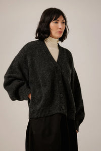 Oversized Alpaca Cardigan in Basalt