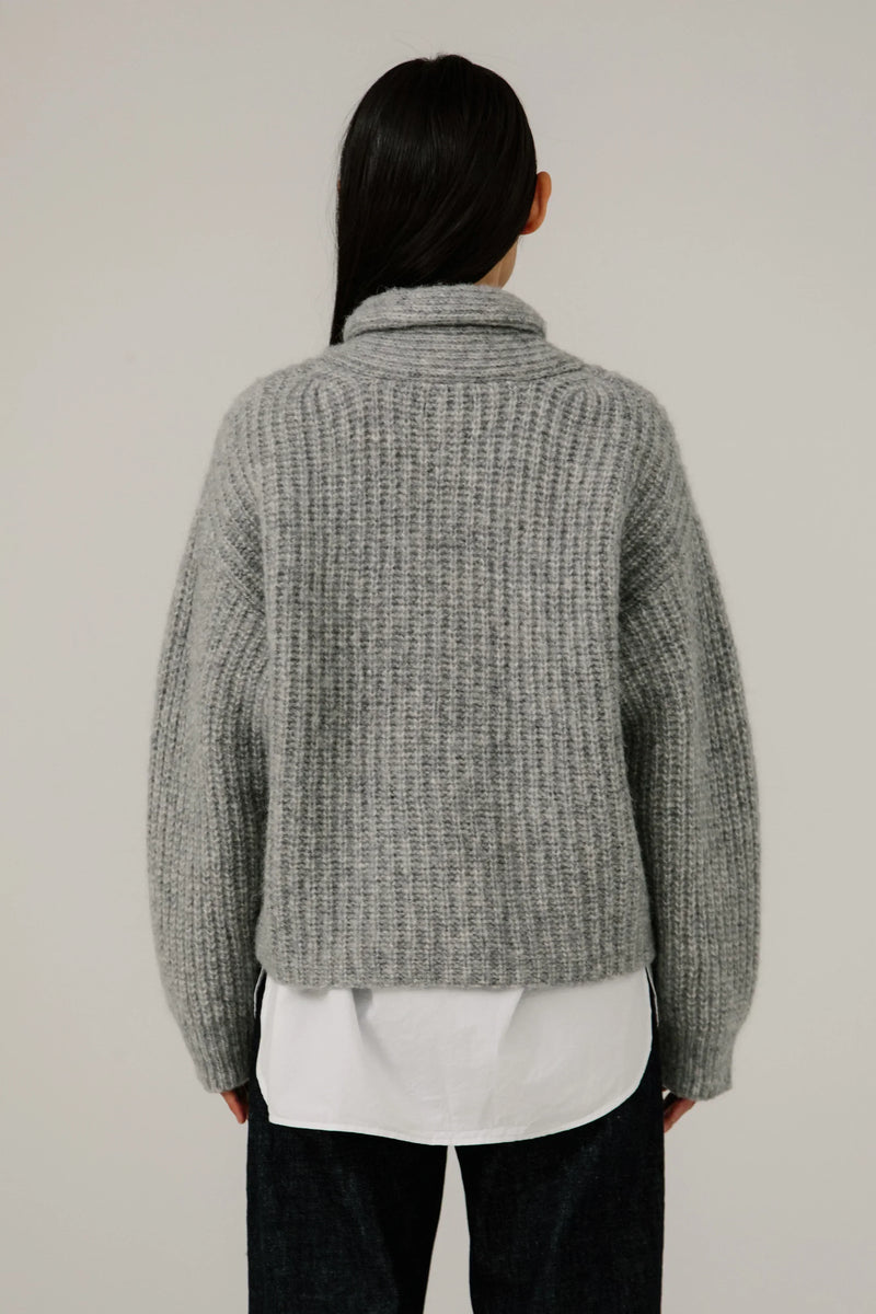 Oversized Shawl Cardigan in Chambray