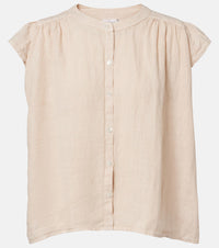 Janey Linen Top in Chalk
