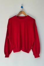 Pointelle Sweatshirt in Red Apple