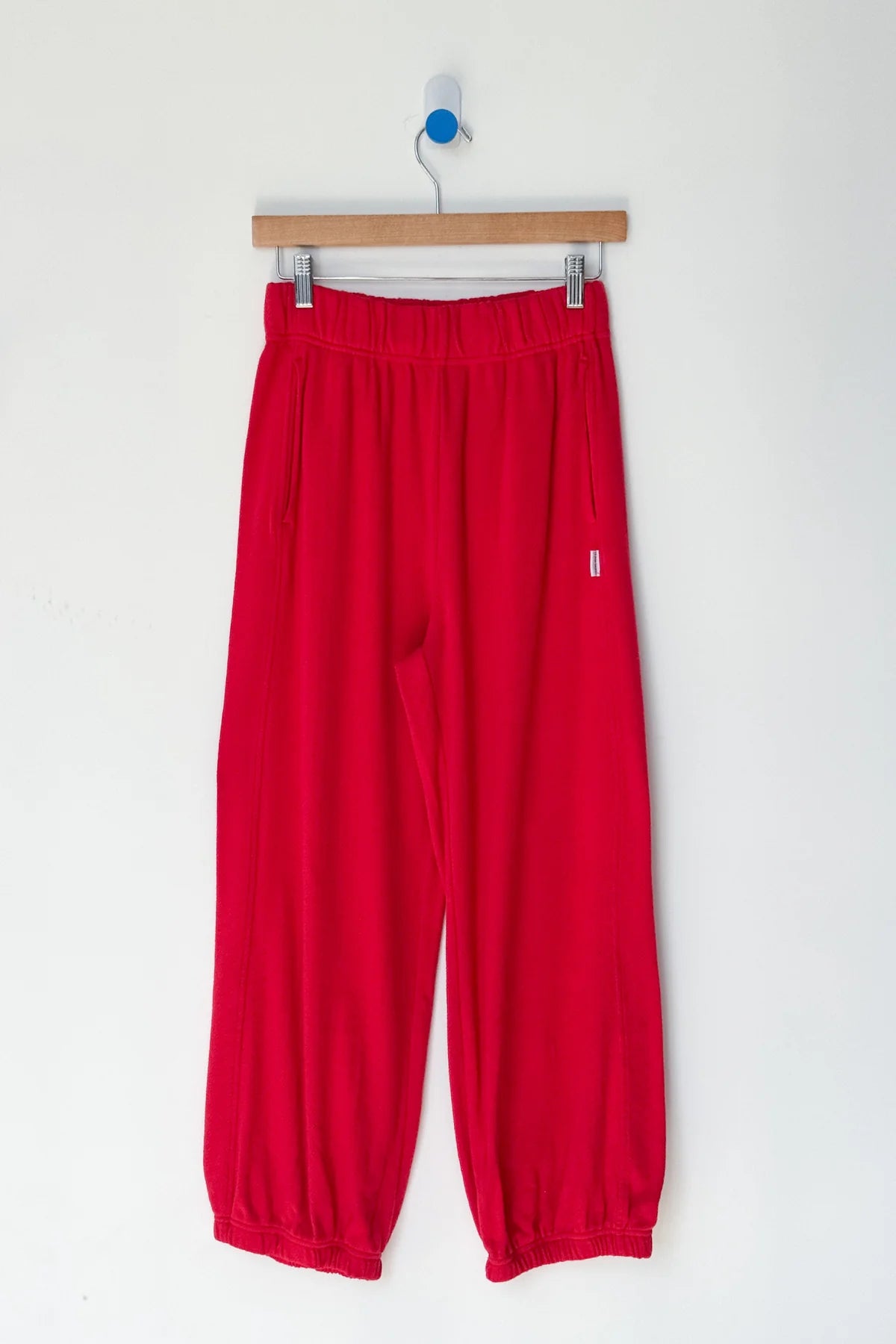 Pointelle Balloon Pants in Red Apple