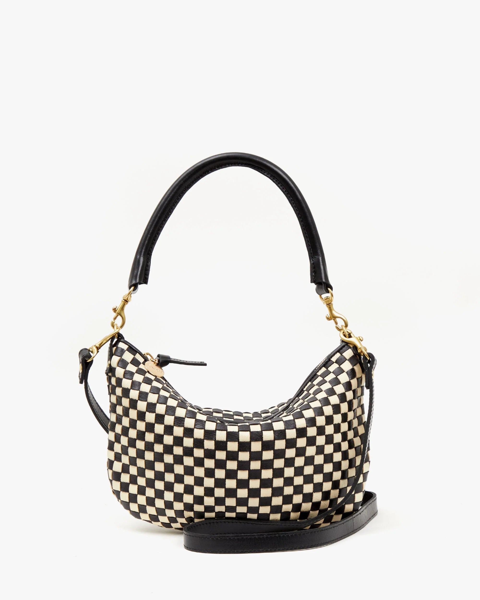 Petit Moyen in Black & White Woven Checker