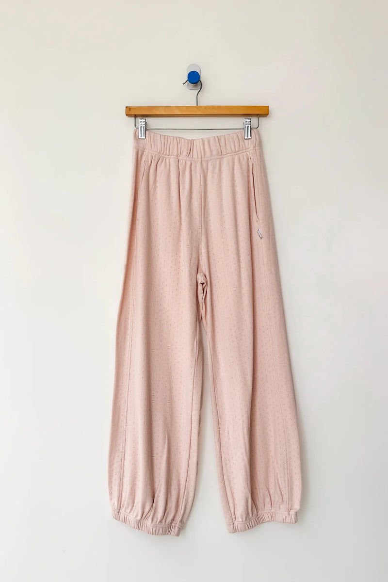 Pointelle Balloon Pants in Pink