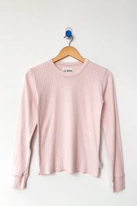 Pointelle Tee in Baby Pink