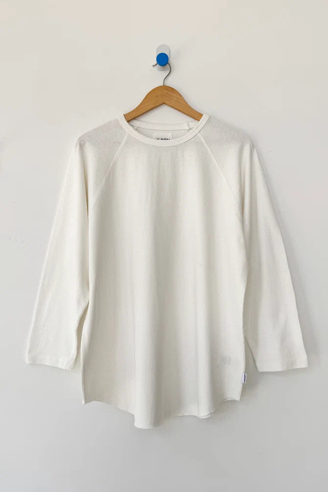 Heavy Cotton Raglan Tee in White