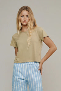 Cropped Ojai Tee in Rain Washed