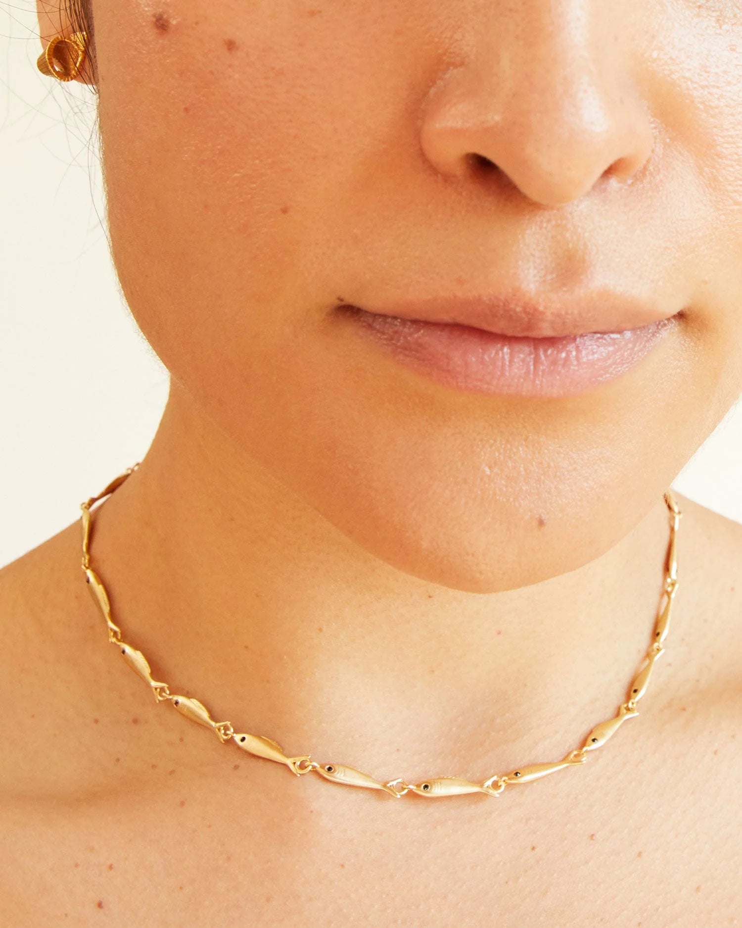 Sardine Chain Necklace in Vintage Gold