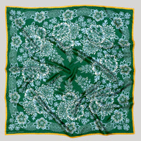 Silk Twill Scarf in Garden Green