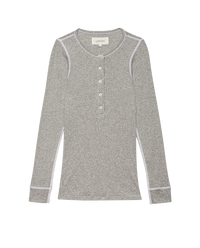 The Baby Rib Henley in Heather Grey